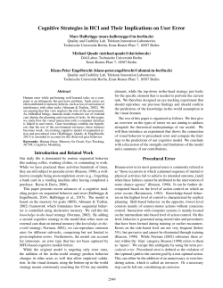 Cognitive Strategies in HCI and Their Implications on User Error