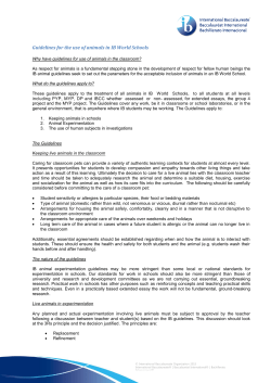 Guidelines for the use of animals in IB World Schools