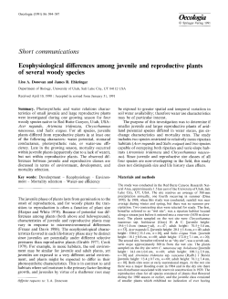 Ecophysiological differences among juvenile and reproductive