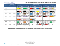 Thermocouple Extension Conductor Color Code Information Sheet