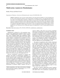 Multivariate Analysis in Metabolomics - Powers Group