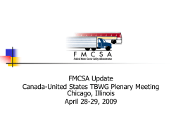 FMCSA Update - thetbwg.org