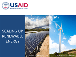 SCALING UP RENEWABLE ENERGY