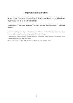 Supporting Information Novel Nano Boehmite Prepared by