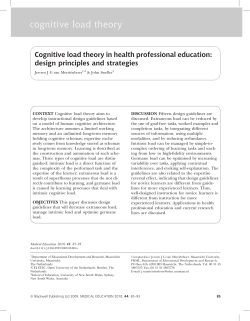 cognitive load theory - UC Simulation Consortium Simulation
