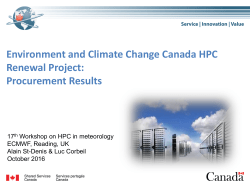 Environment and Climate Change Canada HPC Renewal