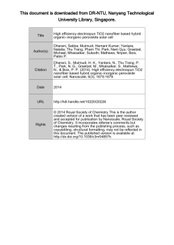 High efficiency electrospun TiO2 nanofiber based solid - DR-NTU