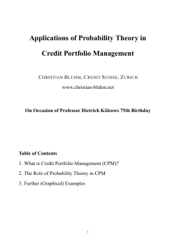 Applications of Probability Theory in Credit