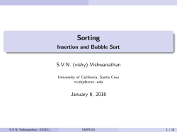 Sorting - Insertion and Bubble Sort - University of California, Santa