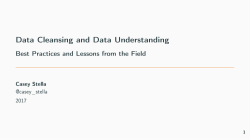 Data Cleansing and Data Understanding
