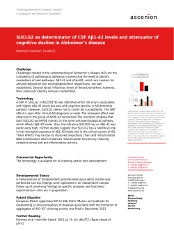 SUCLG2 as determinator of CSF A&beta;1-42 levels and