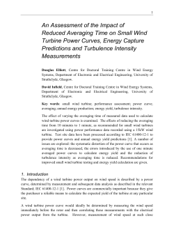 Impact of Reduced Averaging Time on Small Wind Turbine