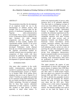 An Empirical Model for Interference Management in the Nigerian
