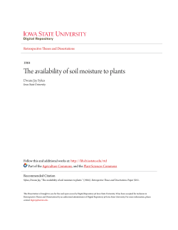The availability of soil moisture to plants