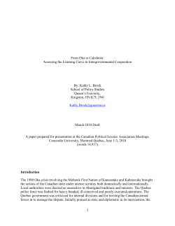 From Oka to Caledonia - Canadian Political Science Association