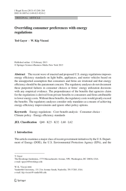 Overriding consumer preferences with energy regulations