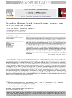 Categorizing others and the self: How social memory structures