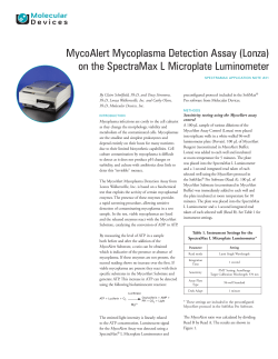 MycoAlert Mycoplasma Plate Reader Detection Assay | Molecular