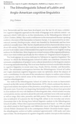 1 The Ethnolinguistic School of Lublin and Anglo