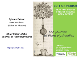 Sylvain Delzon Chief Editor of the Journal of Plant Hydraulics
