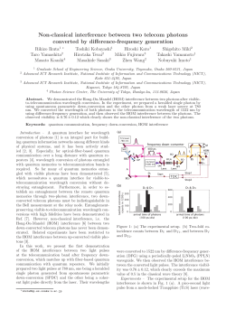 Non-classical interference between two telecom photons converted