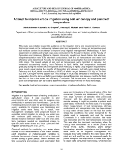 Attempt to improve crops irrigation using soil, air canopy and plant