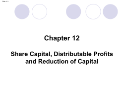 Share Capital, Distributable Profits and Reduction of