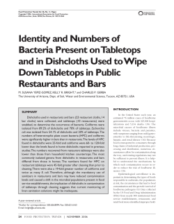 Identity and Numbers of Bacteria Present on Tabletops