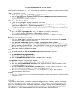 Criteria Descriptions for One-Act Play Festival