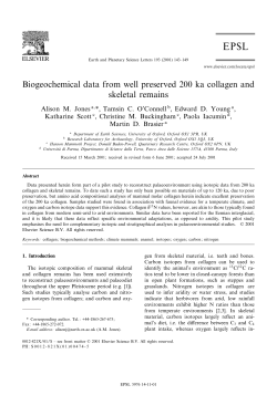 Biogeochemical data from well preserved 200 ka