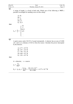 Q1. A string of length L is fixed at both ends. Which one of