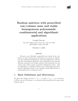 Boolean matrices with prescribed row/column sums and stable