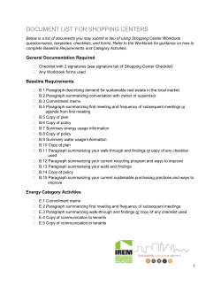 Shopping Center Document List