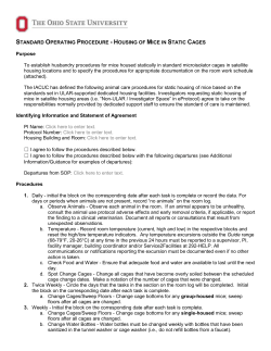 SOP &ndash; Housing of Mice in Static Cages