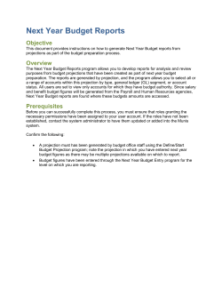 Next Year Budget Reports