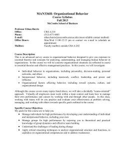 MAN336: Organizational Behavior