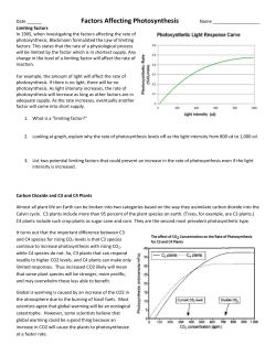 Factors Affecting Photosynthesis