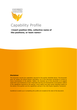 Capability Profile Template