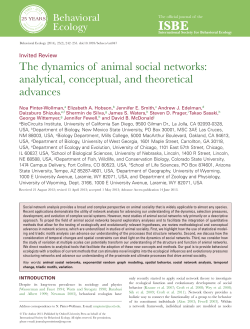The dynamics of animal social networks