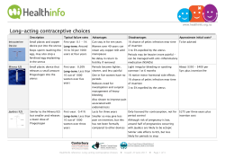 Long-acting contraceptive choices