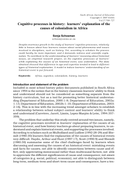 Cognitive processes in history: learners