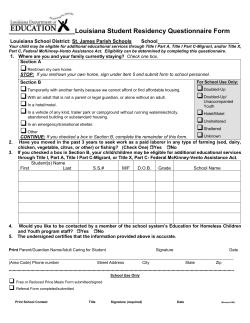 Student Residency Questionnaire
