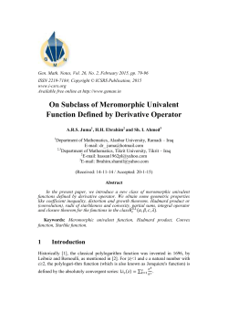 On Subclass of Meromorphic Univalent Function Defined by