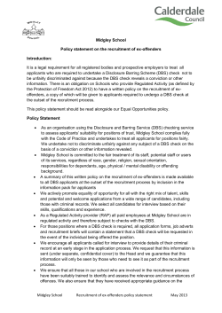 Midgley School Recruitment of ex-offenders policy statement May