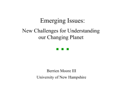 Emerging Issues: New Challenges for Understanding our Changing