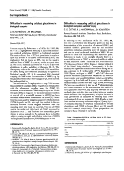 Difficulties in measuring oxidized glutathione in