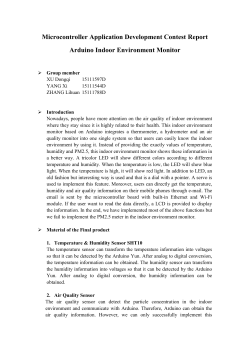 Microcontroller Application Development Contest Report Arduino