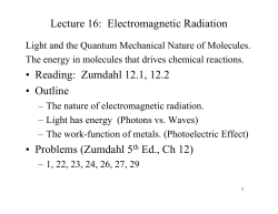 Lecture 16: Electromanetic Radiation