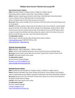 Madison Area Farmers` Markets that accept EBT