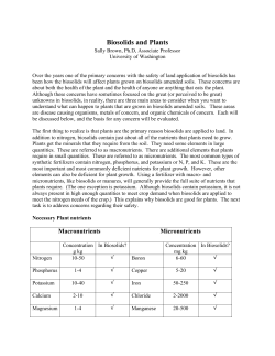 Biosolids and Plants - University of Washington